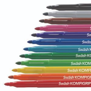 Swash Komfigrip Clring Pen Ast Pk12