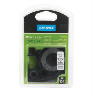 Dymo D1 Tape 12mm x 3.5m Blk/Wht