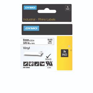 Dymo Rhino Vinyl Tape 9mm Blk/Wht Dymo Rhino Vinyl Tape 9mm Blk/Wht