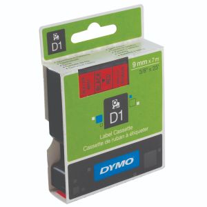 Dymo D1 LabelMaker Tape 9mm Blk/Red