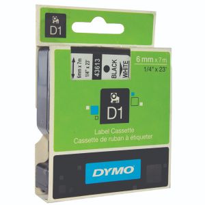 Dymo 1000/5000 Tape 6mmx7m Blk/Wht