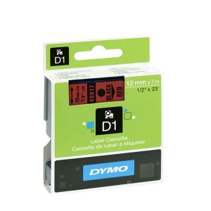 Dymo D1 LabelMaker Tape 12mm Blk/Red