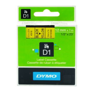 Dymo 4500 Label Tape 12mm Black/Yllw