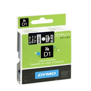 Dymo D1 LabelMaker Tape 12mm Wht/Blk
