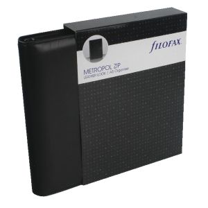 Filofax A5 Metropol Zip Orgn Black