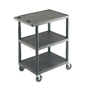 GPC 3 Shelf Service Trolley Black