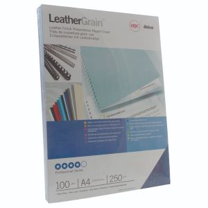 GBC Leather A4 Bind Cvr 250g Blu 100