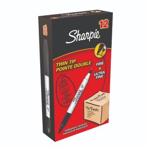 Sharpie Perm Twin Tip Marker Blk P12