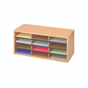 Safco 12Comp Organiser Oak 9401Mo