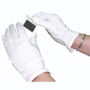 White Knitted Cotton Lge Gloves Pk10