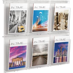 Helit Wall Display 6xA4 Pockets Clr