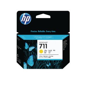 HP 711 Yellow Ink Cart Cz136A Pk3