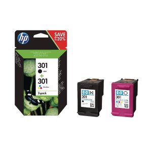 HP 301 Ink Cart Blk/Tri-Col CMY 2-Pk