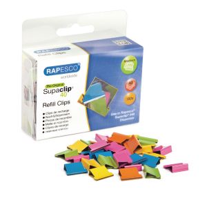 Rapesco Supaclip 40 Clips Ast Pk150