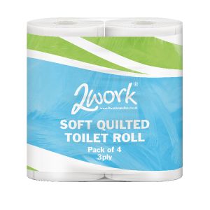 2Work Wht 3Ply Qltd Toilt Rl Pk40