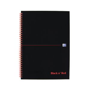 Black n Red Wire HB Notebook A4 Pk5