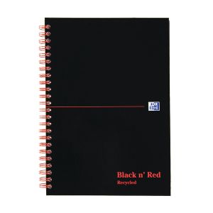 Black n Red PP Elast Notebook A5 Pk5