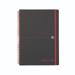 Black n Red PP Notebook A4 Pk5