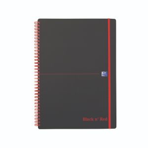 Black n Red PP Notebook A4 Pk5