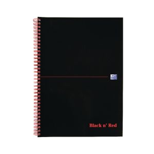 Black n Red Wire Notebook A4 Pk10