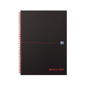 Black n Red HB Wire Notebook A4 Pk5