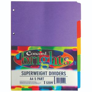 Concord Dvdr 5-Part A4 270gsm Ast