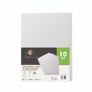 Concord Upchd Dvdr 10-Part Wht Pk10