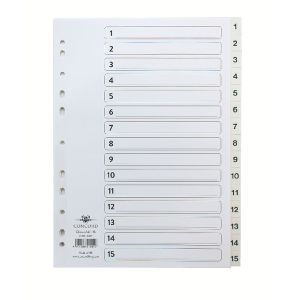 Concord Index A4 1 To 15 Clear