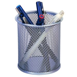 Q-Connect Mesh Pen Pot Silver