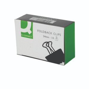 Q-Connect Foldbck Clips 24mm Blk P10