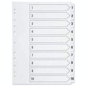 Q Connect Index 1-10 Polyprop White