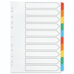 Q-Connect Index A4 Blank Tabs Multi