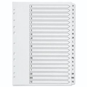 Q Connect Index A-Z 20Pt Reinf Wht