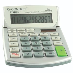 Q-Connect Semi-Desktop Calc 12-Digit