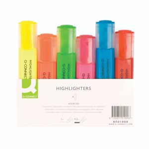 Q Connect Sq Highlighters Ast Pk6