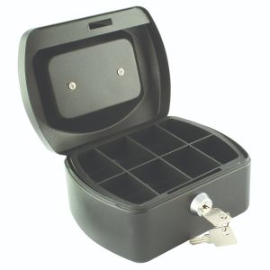 Q-Connect 6 Inch Black Cash Box