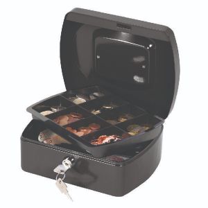 Q-Connect 8 Inch Black Cash Box