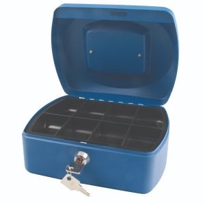 Q-Connect Blue 8 Inch Cash Box