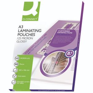 Q-Connect Laminating Pouch A3 Pk100