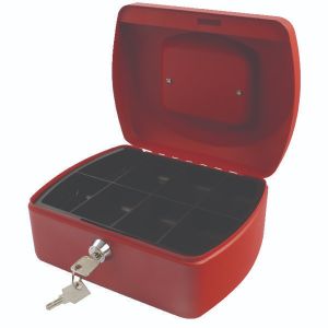 Q-Connect Cash Box 8 Inch Red Q-Connect Cash Box 8 Inch Red