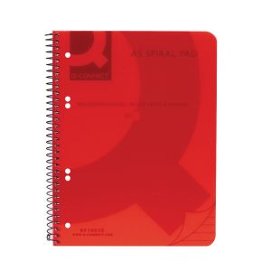 Q-Connect PP Spiral Pad A5 Red Pk5