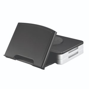 Q-Connect Mon Stand/Doc Holder Blk
