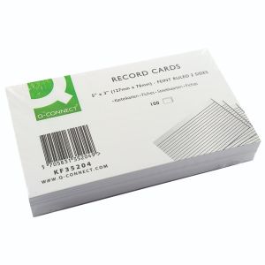 Q-Connect Recd Card 127x76 Wht P100