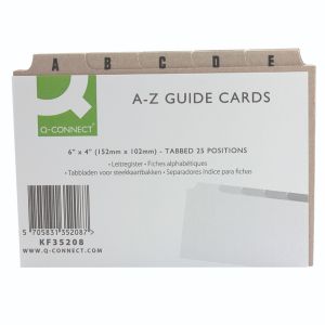 Q-Connect Gd Card 152x102mm A-Z Pk25