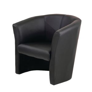 First Tub Chair Leather Look Black