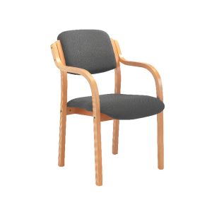 Jemini Wood Frame Arm Chair Charcoal