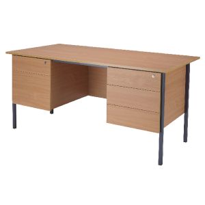 Serrion Dbl Ped 4Leg Desk Ellmau Bch