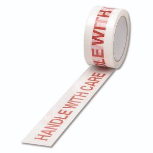 Printed Tape Handle w/Care Wht/Rd P6