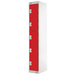 Five Compartment Locker 300 Red