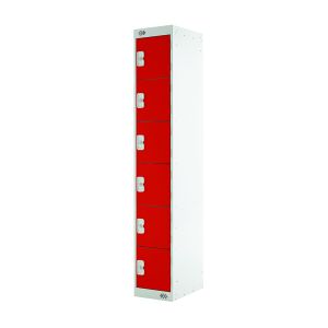 Six Compartment Locker 450 Red